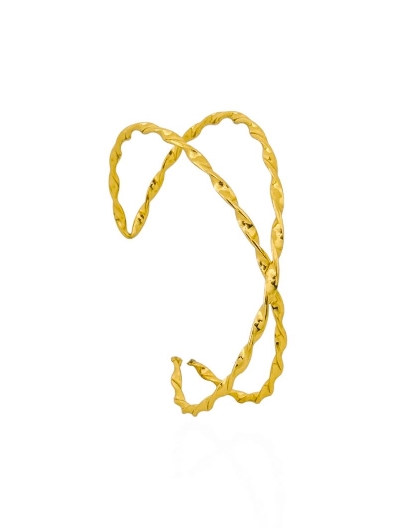 Bracelete Folheado a Ouro 18k e Prata Aro X Torcido Duplo