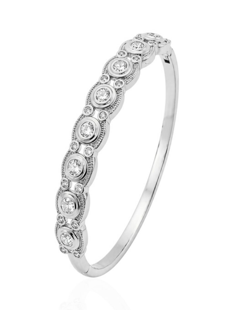 Bracelete Folheado a Ouro 18k e Prata Círculos Com Zircônia