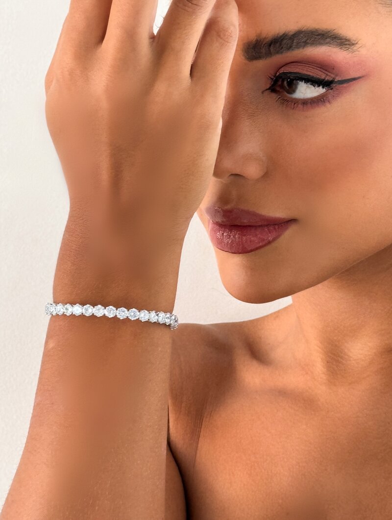 Bracelete Folheado a Ouro 18k e Prata Circulos de Zircônias