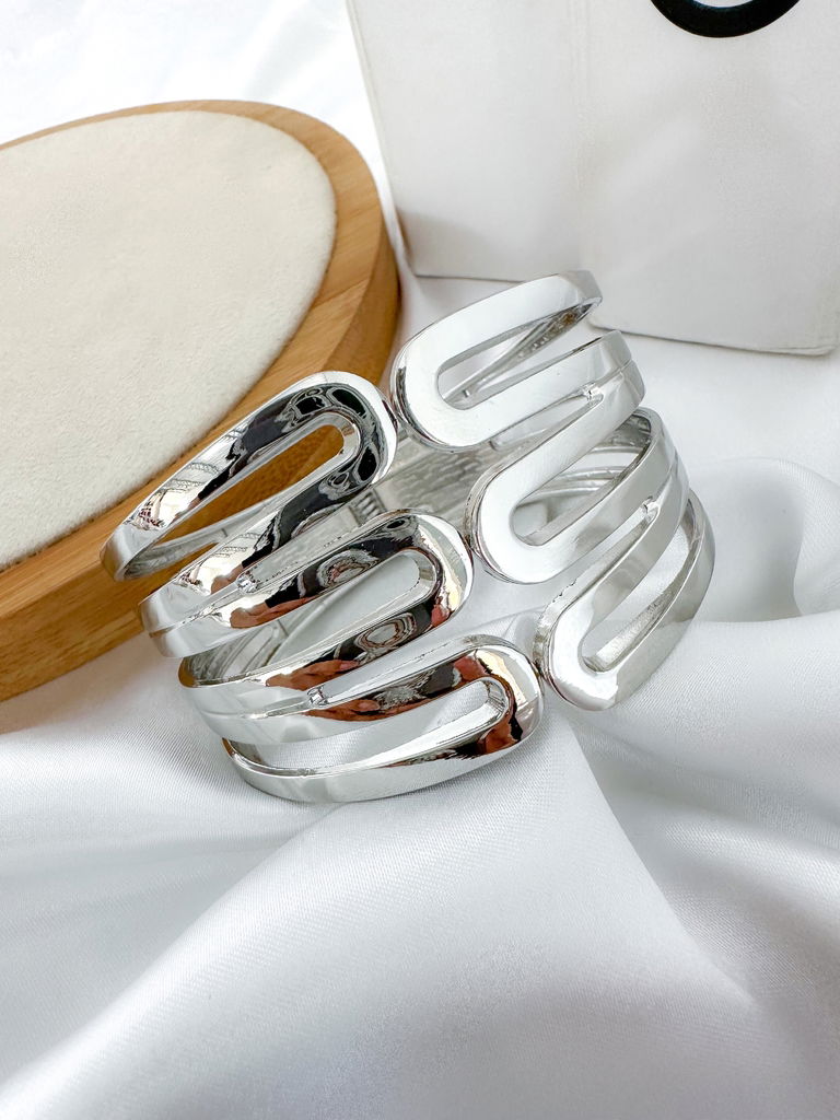 bracelete folheado a ouro 18k e prata com entremeios