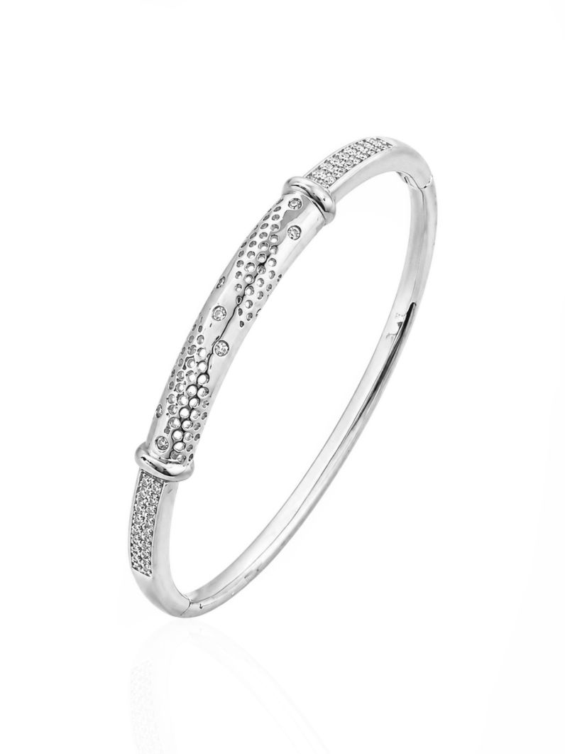 Bracelete Folheado a Ouro 18k e Prata Com Zirconia Desenhado