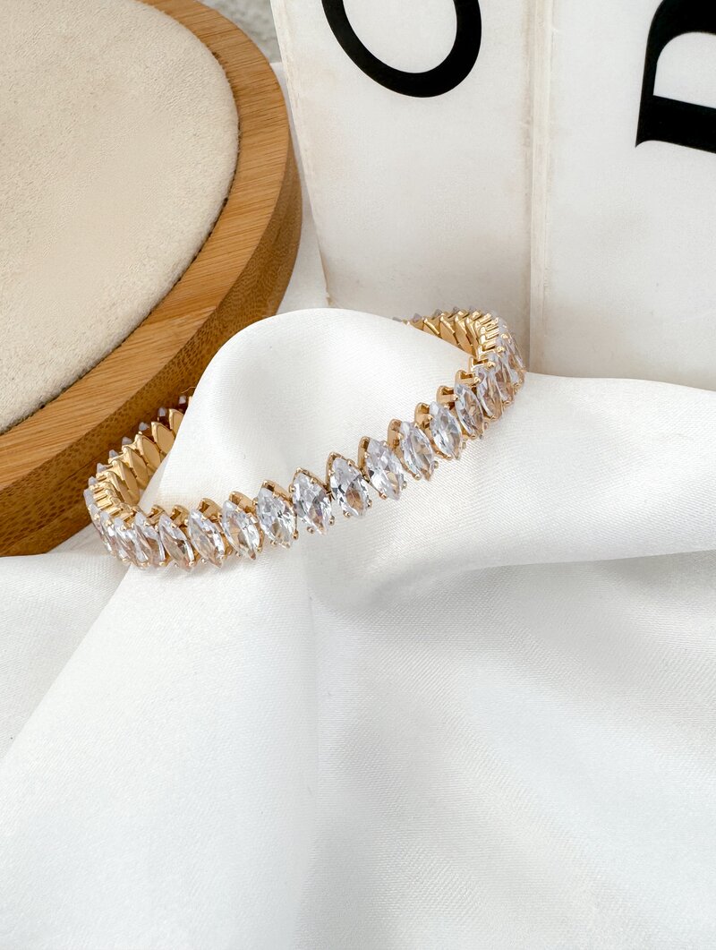 Bracelete Folheado a Ouro 18k e Prata com Zircônias