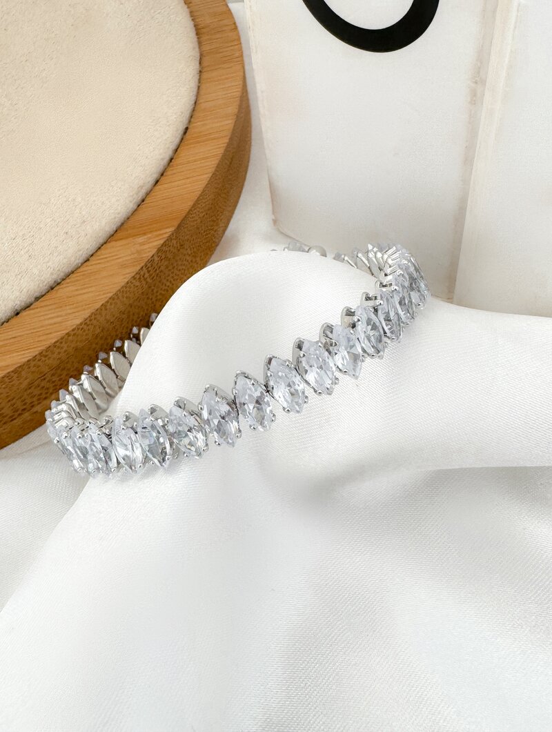 Bracelete Folheado a Ouro 18k e Prata com Zircônias