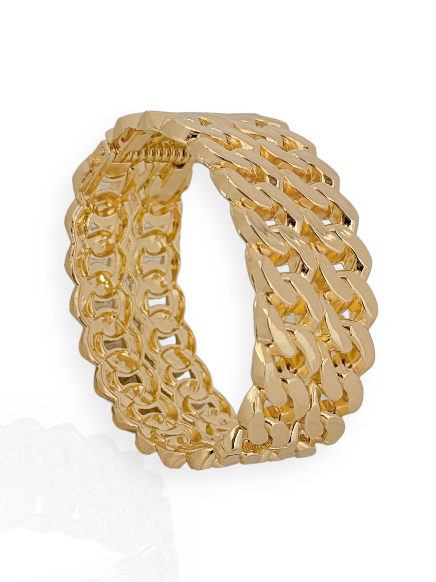 Bracelete Folheado a Ouro 18k e Prata Correntaria