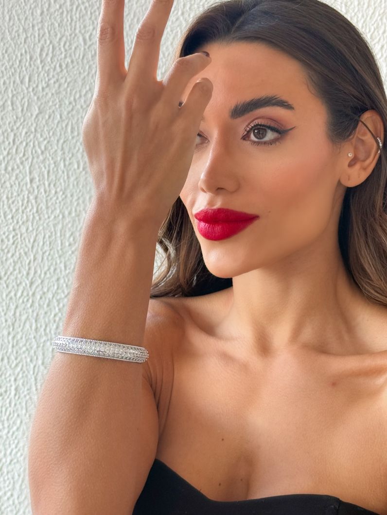 Bracelete Folheado a Ouro 18k e Prata Cravejado