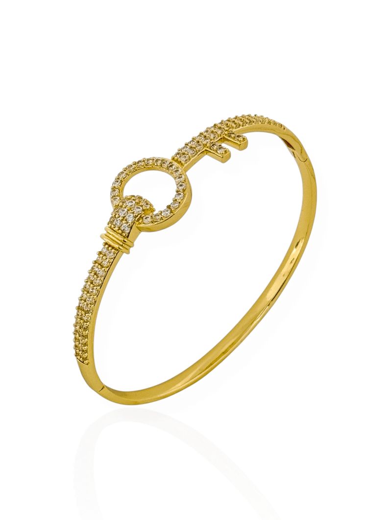 Bracelete Folheado a Ouro 18k e Prata Cravejado Alta Joalheria