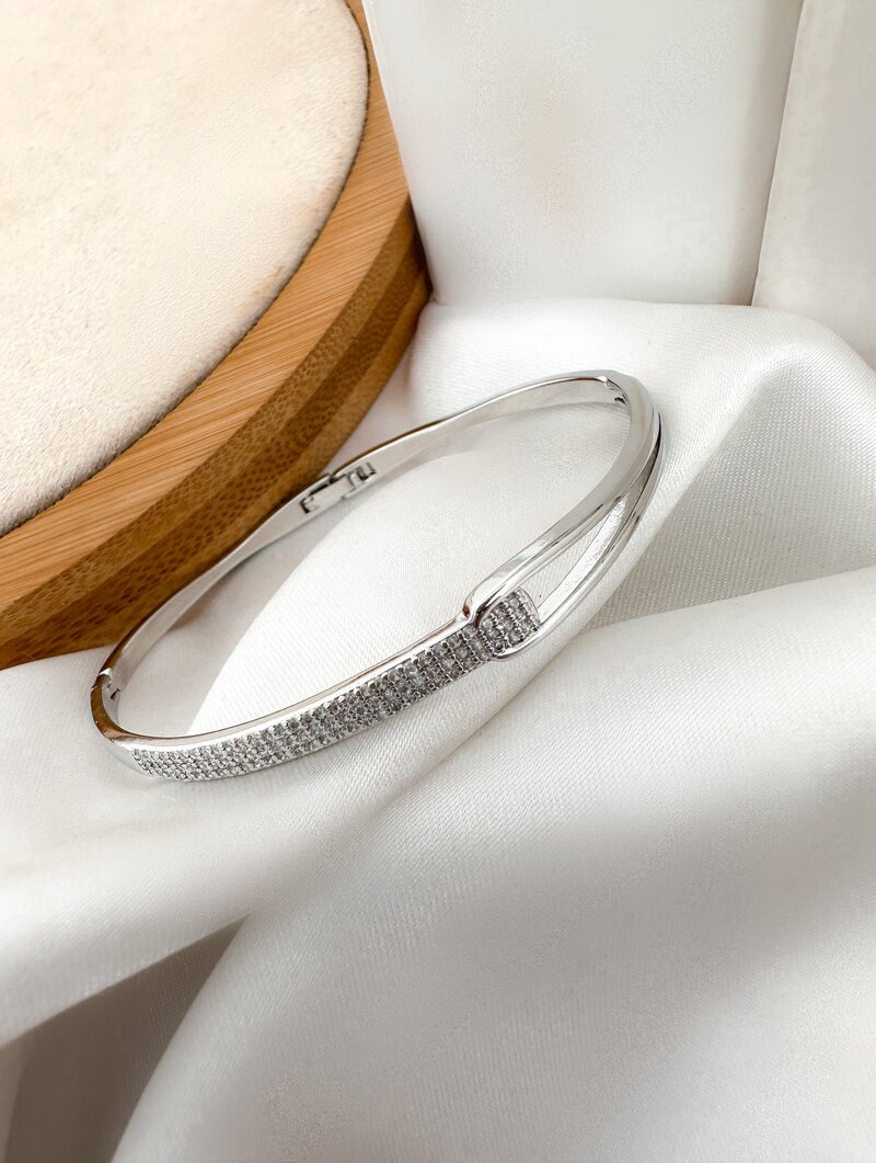 Bracelete Folheado a Ouro 18k e Prata Cravejado com Micro Zircônias