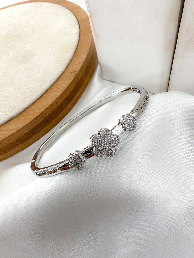 Bracelete Folheado a Ouro 18k e Prata Cravejado Inspiração Joalheria