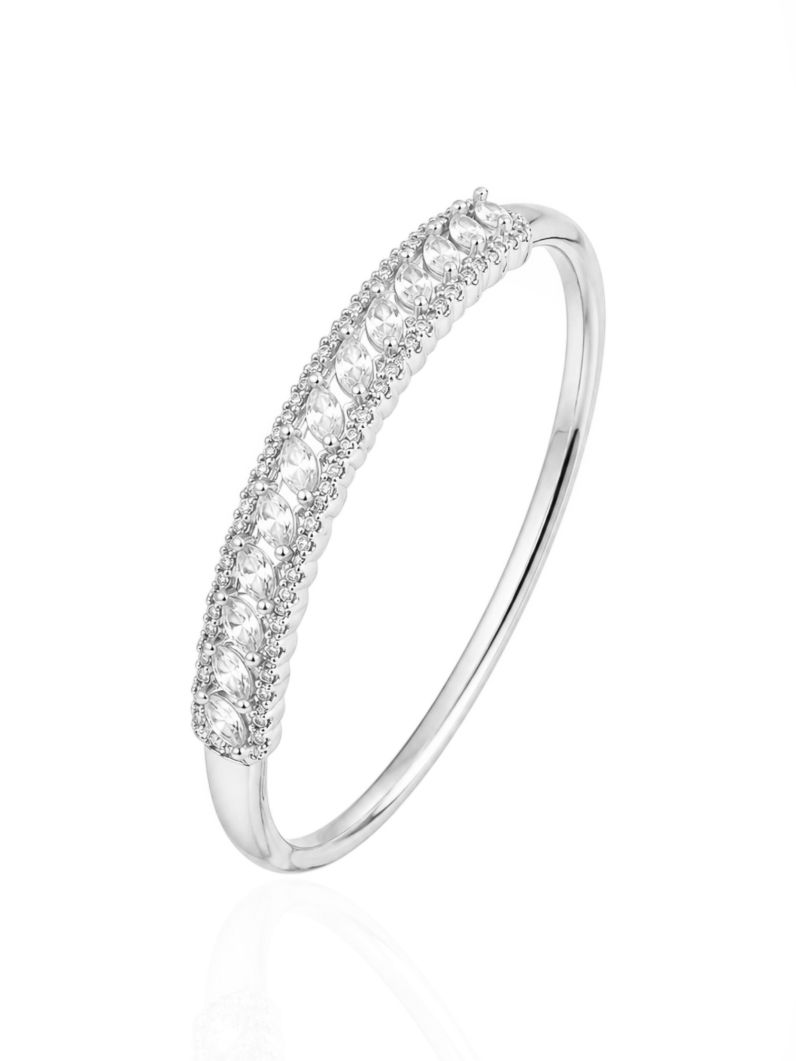 Bracelete Folheado a Ouro 18k e Prata Design Cravejado