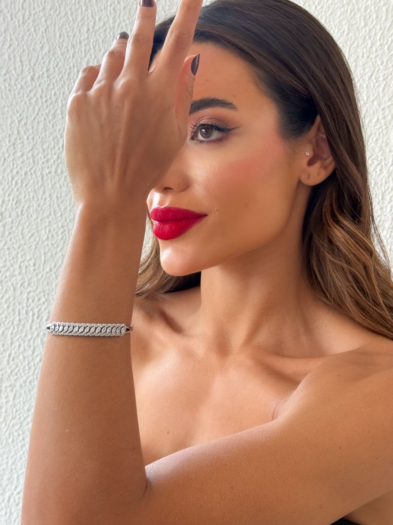 Bracelete Folheado a Ouro 18k e Prata Design Cravejado