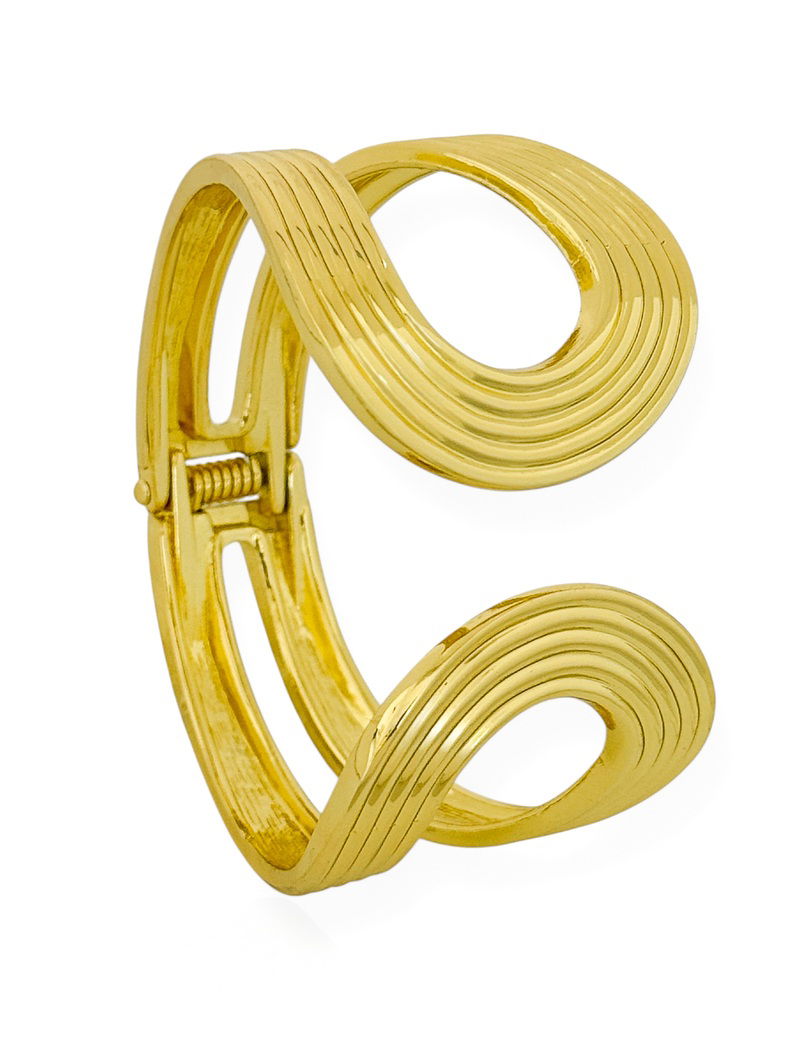 Bracelete Folheado a Ouro 18k e Prata Design Design Gota Vazada