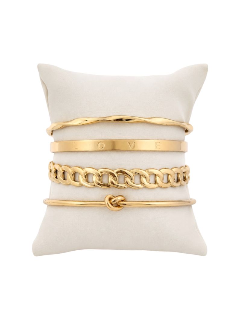Bracelete Folheado a Ouro 18k e Prata Design Elos