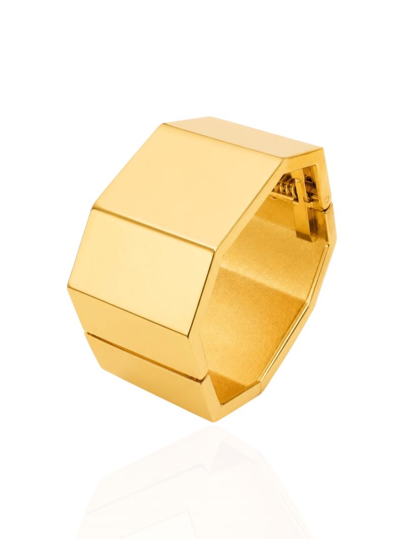 Bracelete Folheado a Ouro 18k e Prata Design Forma Geométrica