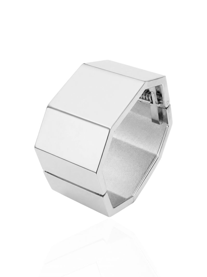 Bracelete Folheado a Ouro 18k e Prata Design Forma Geométrica