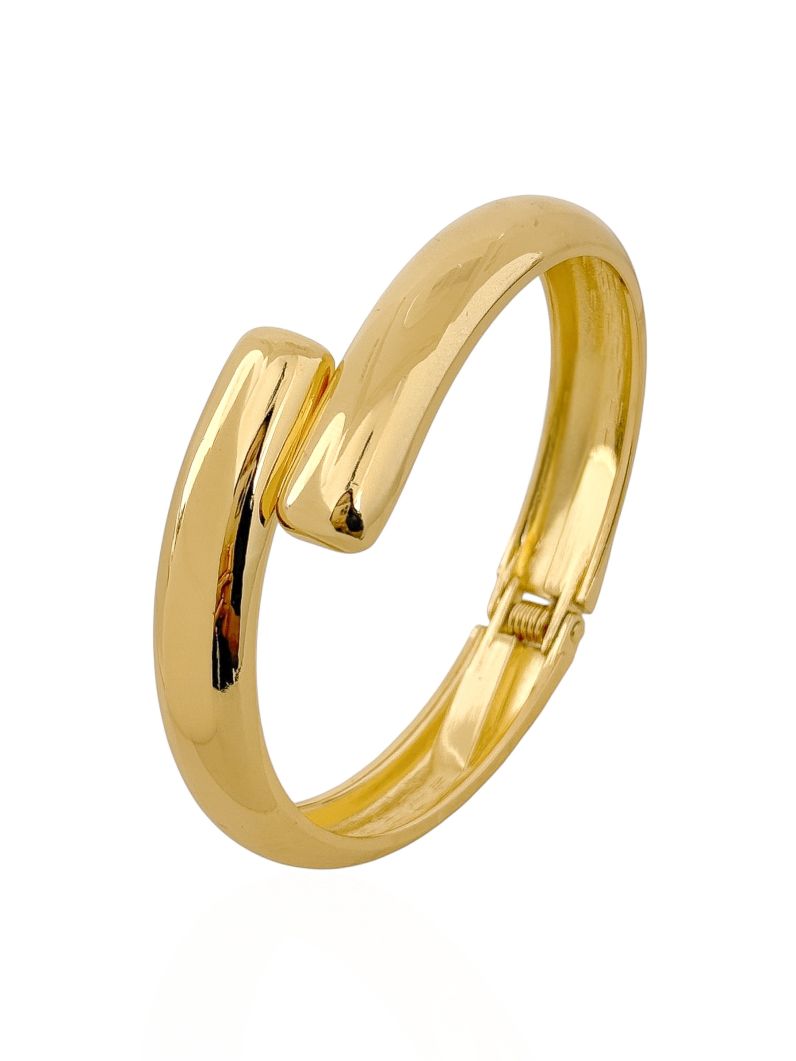 Bracelete Folheado a Ouro 18k e Prata Design Liso