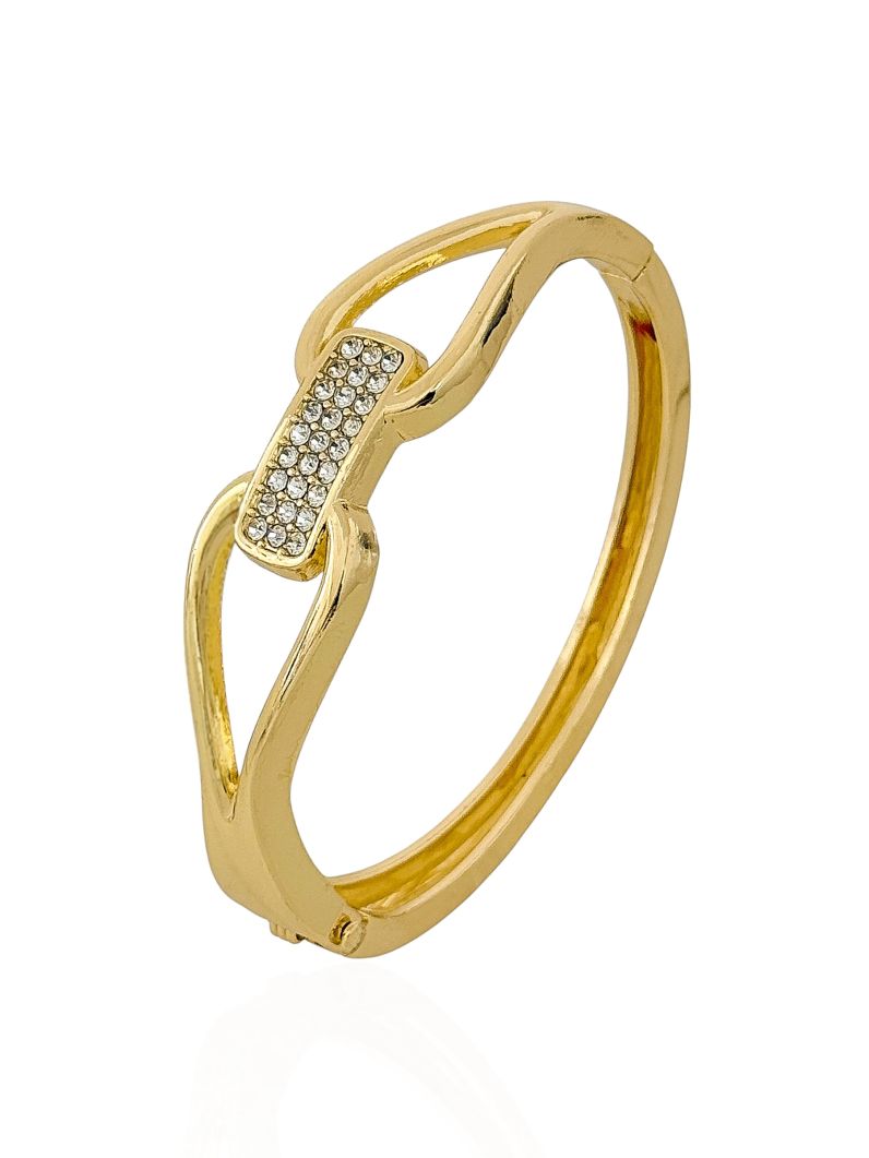 Bracelete Folheado a Ouro 18k e Prata Design Moderno