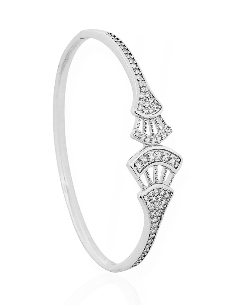 Bracelete Folheado a Ouro 18k e Prata Design Moderno Cravejado