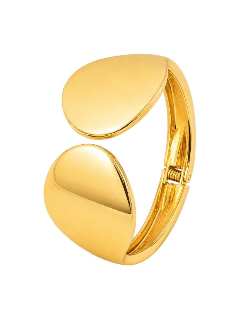 Bracelete Folheado a Ouro 18k e Prata Design Moderno Maxi