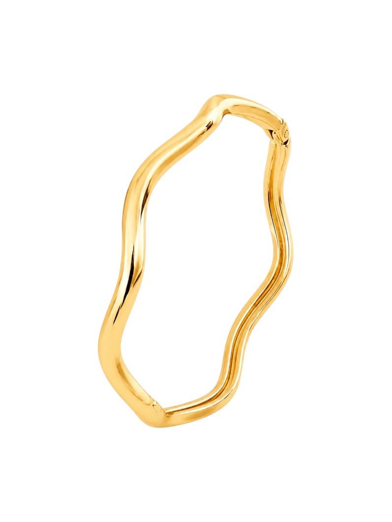 Bracelete Folheado a Ouro 18k e Prata Design Ondulado
