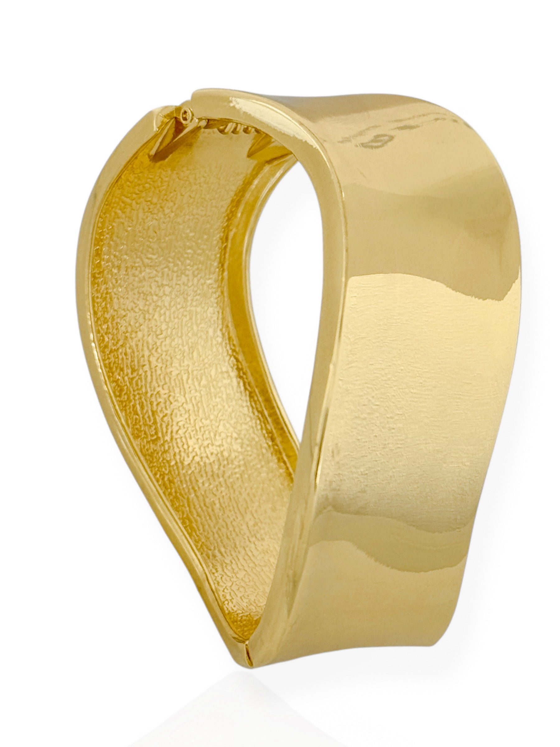 Bracelete Folheado a Ouro 18k e Prata Design Ondulado Liso