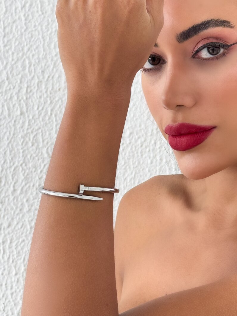 Bracelete Folheado a Ouro 18k e Prata Design Prego
