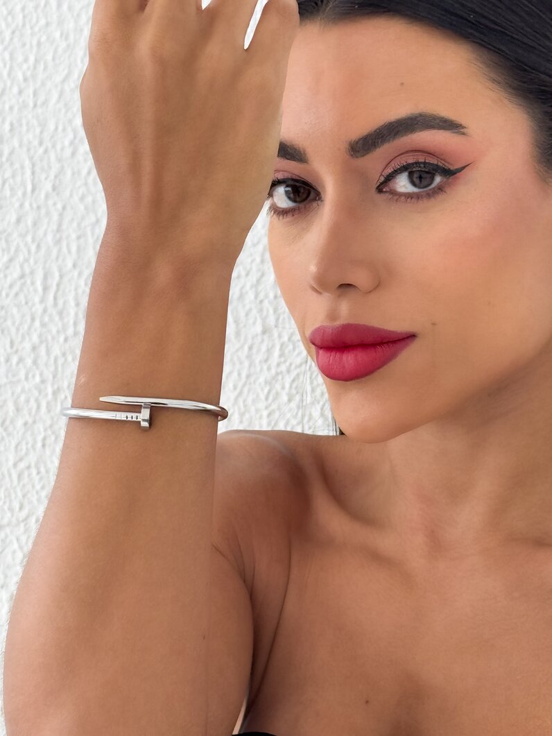 Bracelete Folheado a Ouro 18k e Prata Design Prego
