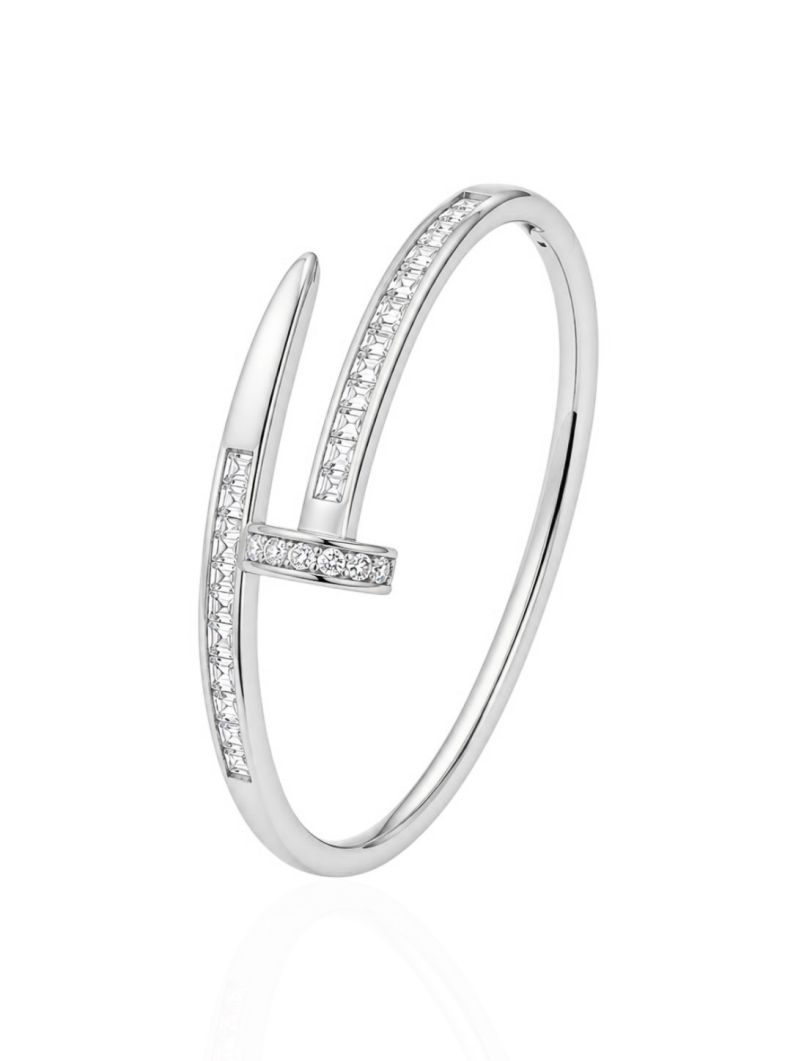 Bracelete Folheado a Ouro 18k e Prata Design Prego com Navete