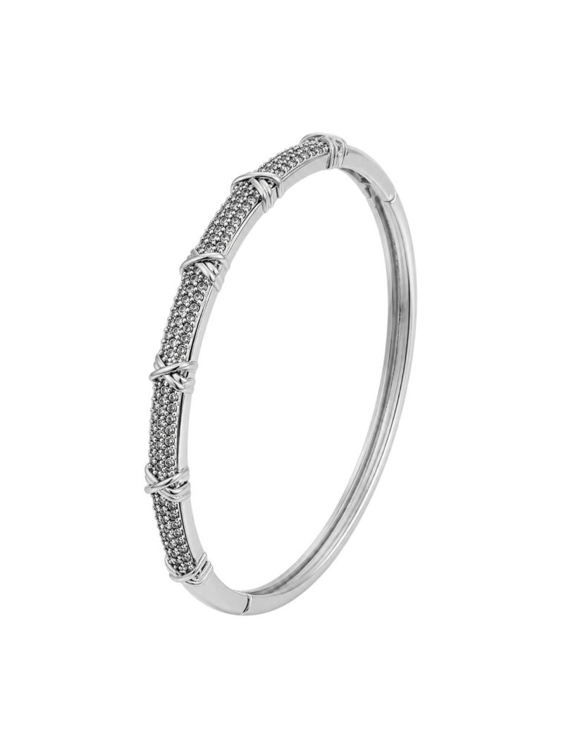 Bracelete Folheado a Ouro 18k e Prata Design X Cravejado