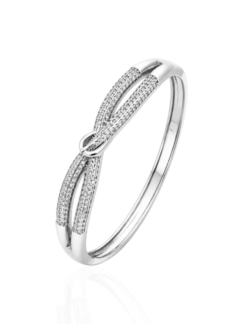 Bracelete Folheado a Ouro 18k e Prata Design X Cravejado