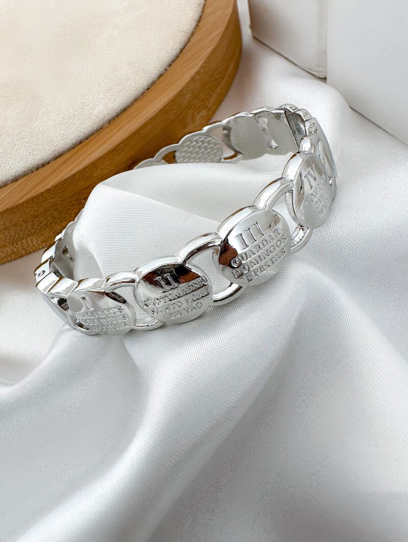 Bracelete Folheado a Ouro 18k e Prata Dez Mandamentos