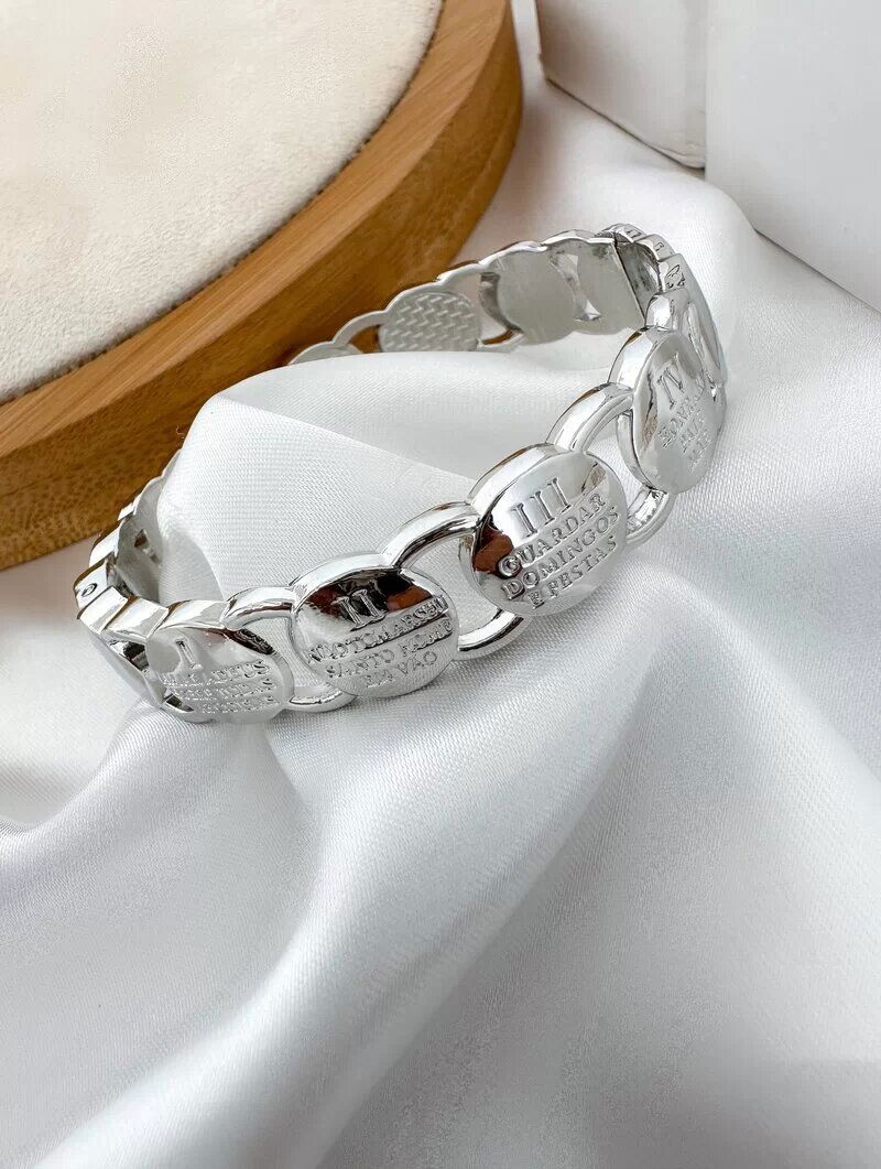 Bracelete Folheado a Ouro 18k e Prata Dez Mandamentos