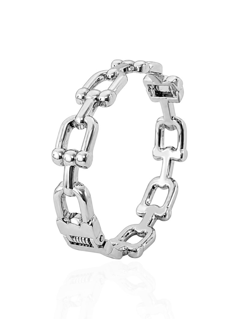 Bracelete Folheado a Ouro 18k e Prata Elos Modernos Lisos