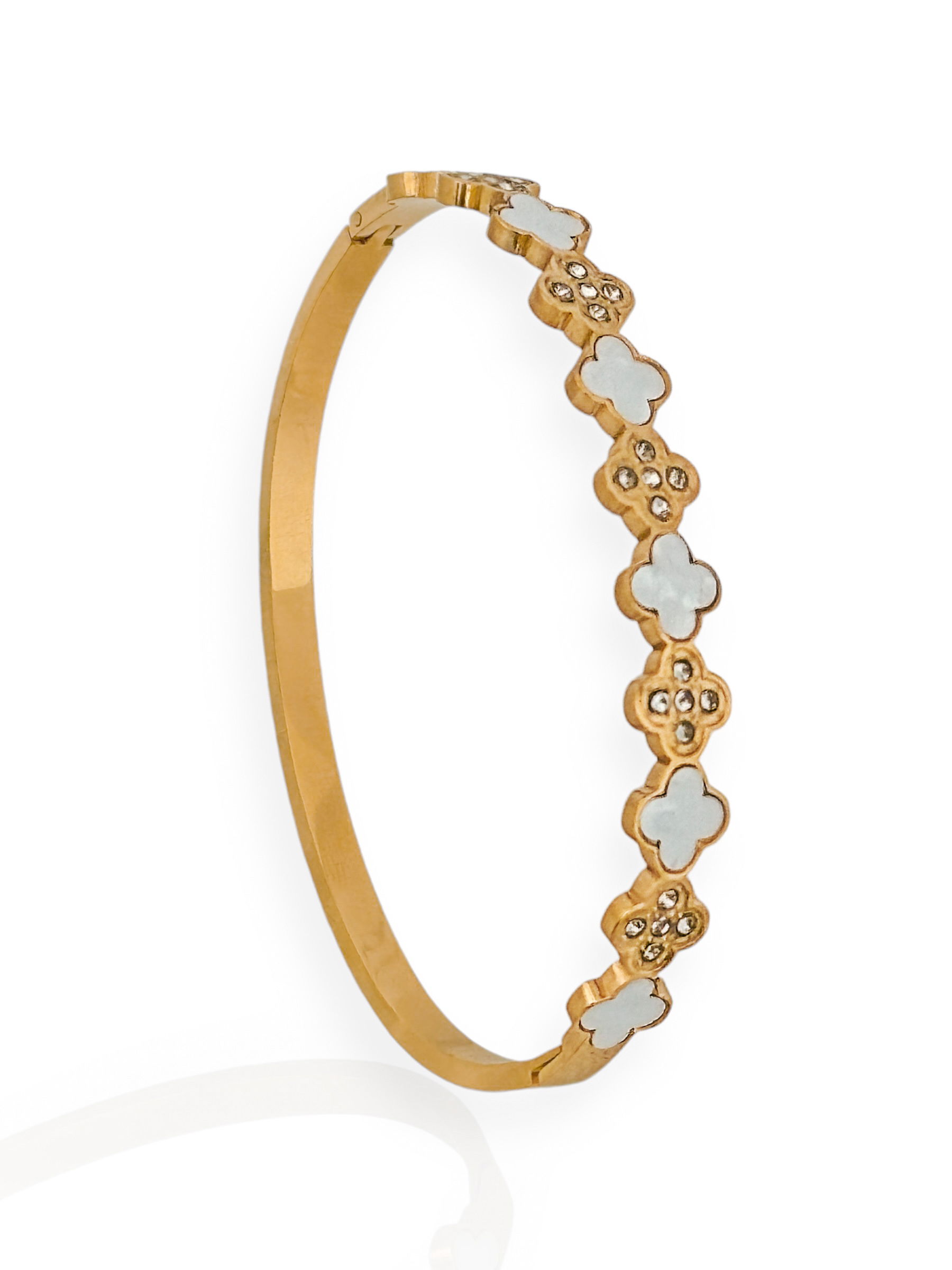 Bracelete Folheado a Ouro 18k e Prata em Aço Inspiração Virginia