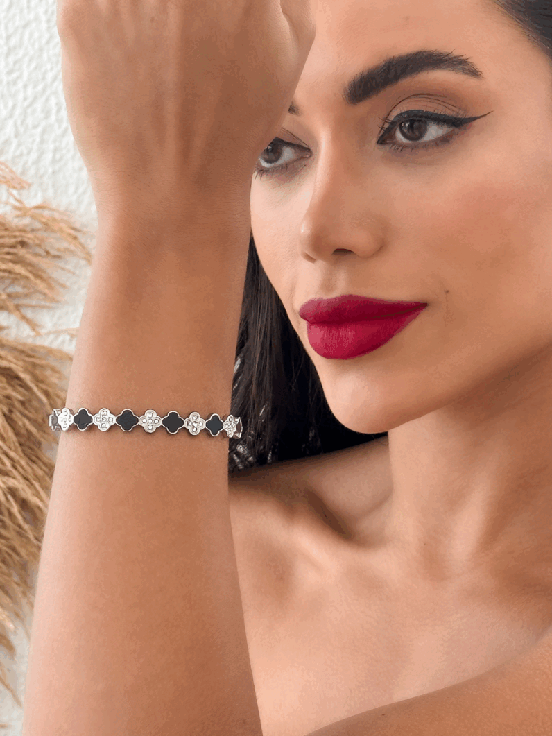 Bracelete Folheado a Ouro 18k e Prata em Aço Inspiração Virginia