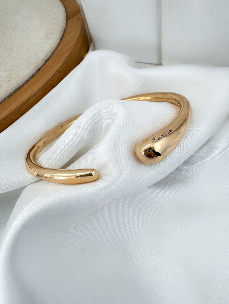 Bracelete Folheado a Ouro 18k e Prata Fio Liso Baloado