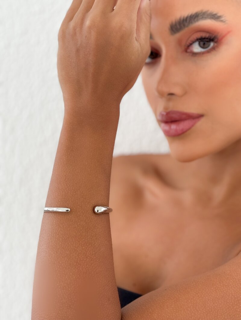 Bracelete Folheado a Ouro 18k e Prata Fio Liso Baloado