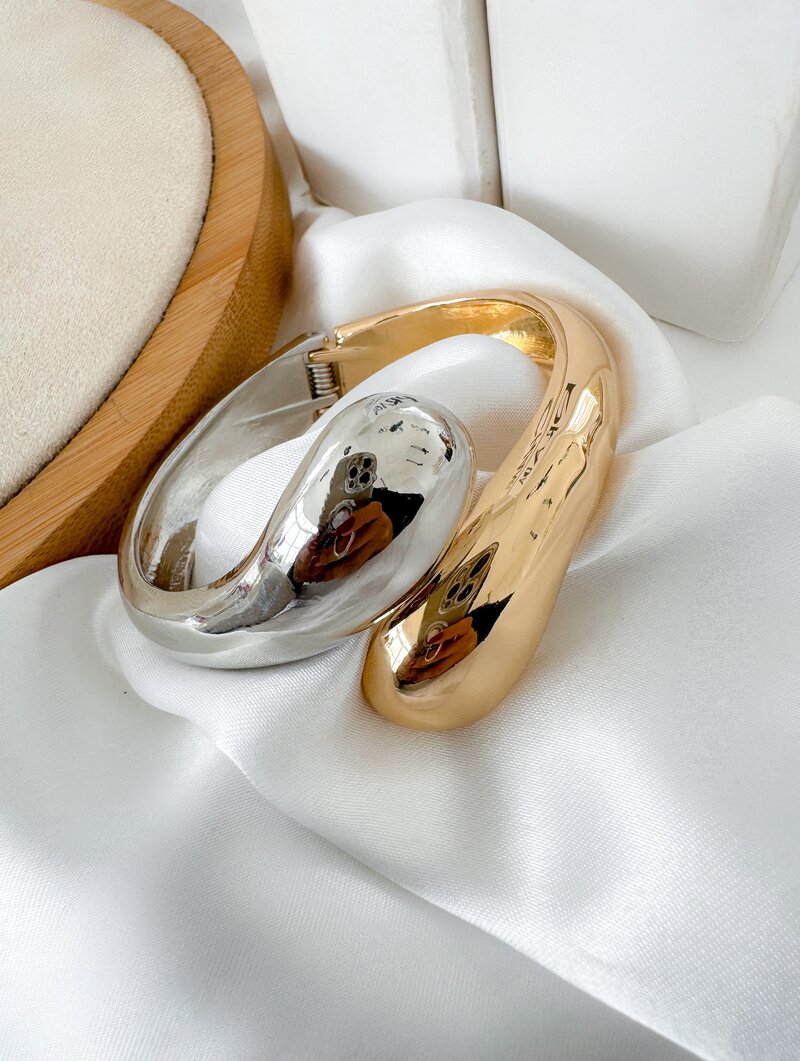 Bracelete Folheado a Ouro 18k e Prata Fio Liso Sobreposto