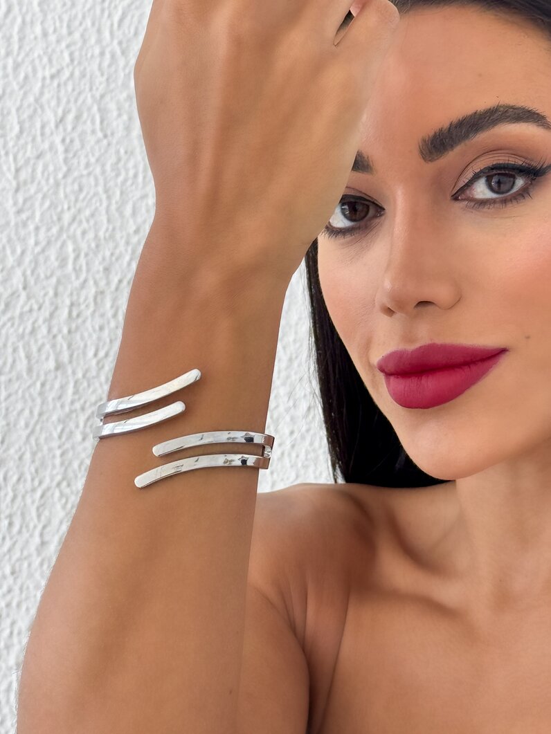 Bracelete Folheado a Ouro 18K e Prata Fios