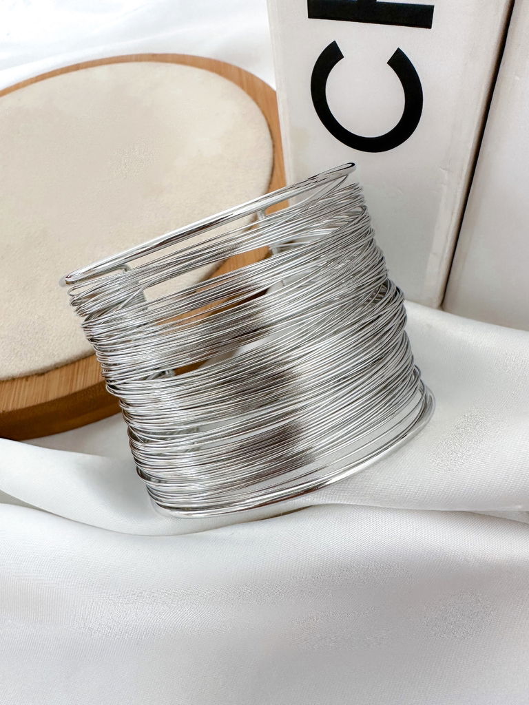 Bracelete folheado a ouro 18k e prata fios vazados