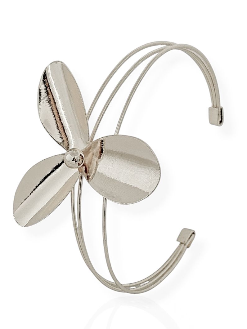 Bracelete Folheado a Ouro 18k e Prata Flor Lisa