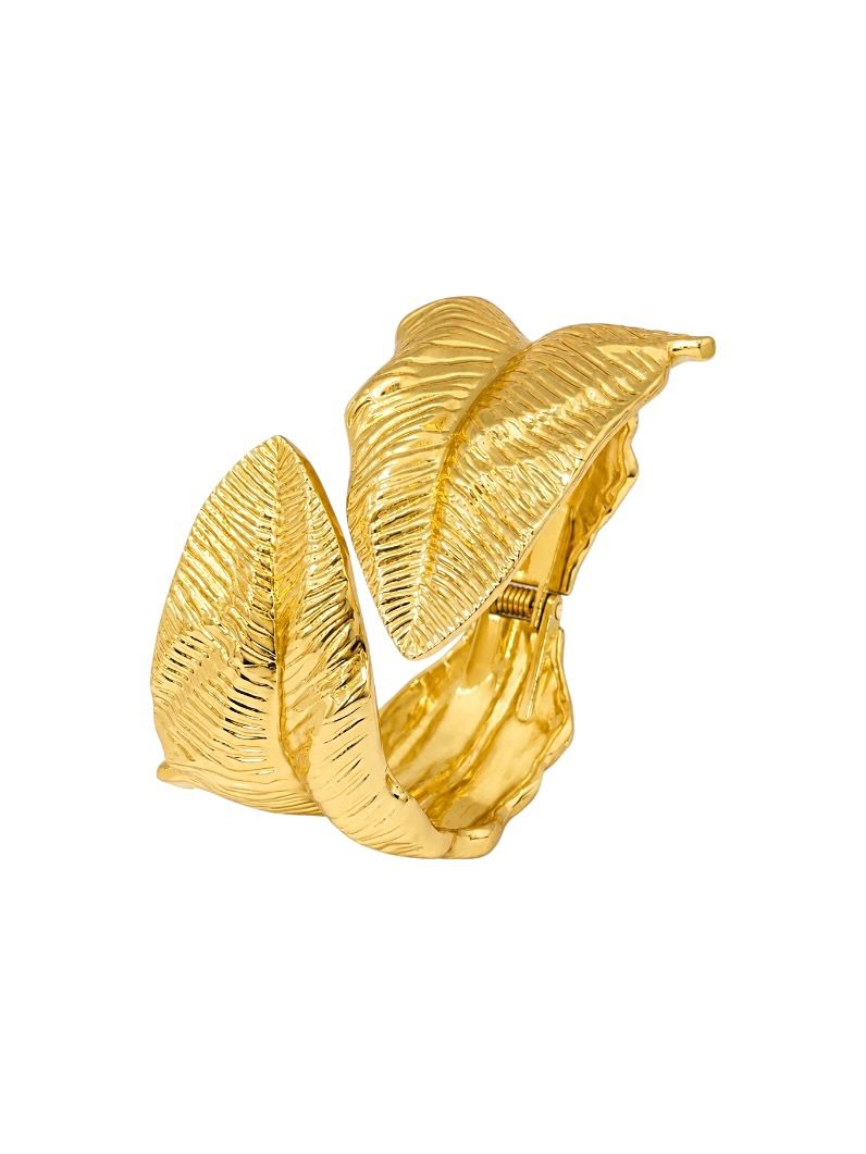 Bracelete Folheado a Ouro 18k e Prata Folha Maxi
