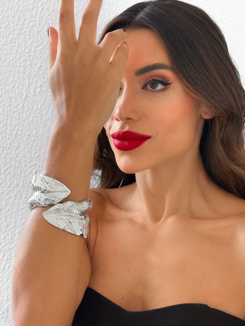 Bracelete Folheado a Ouro 18k e Prata Folha Maxi