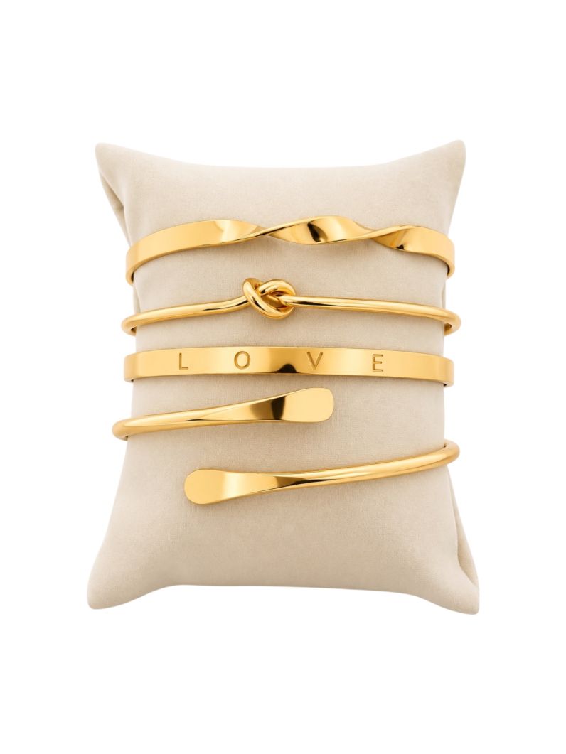 Bracelete Folheado a Ouro 18k e Prata Formas Modernas