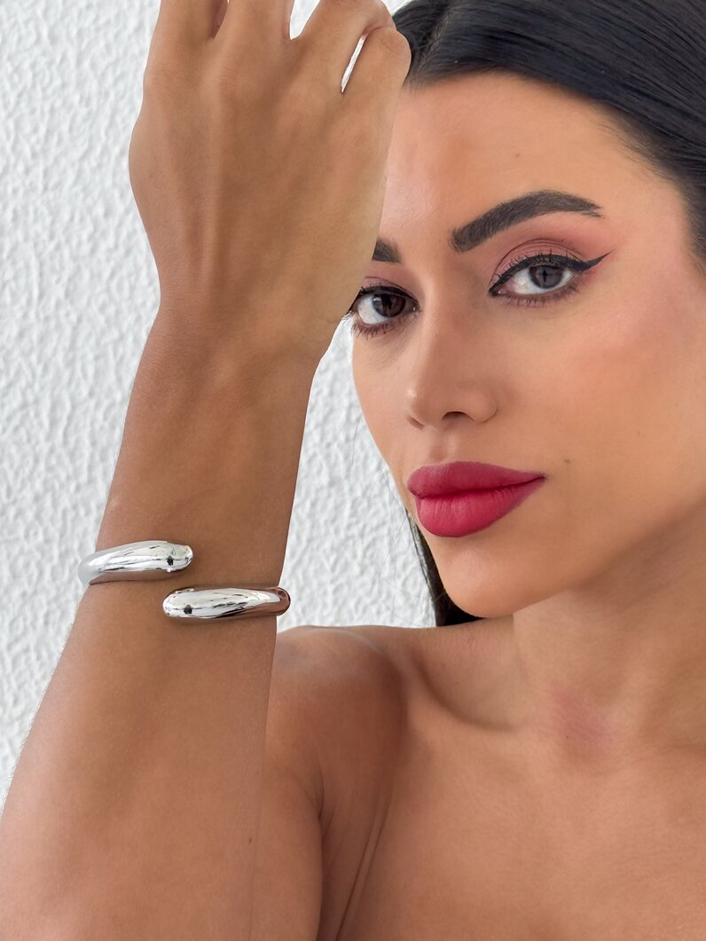 Bracelete Folheado a Ouro 18k e Prata Gota dupla