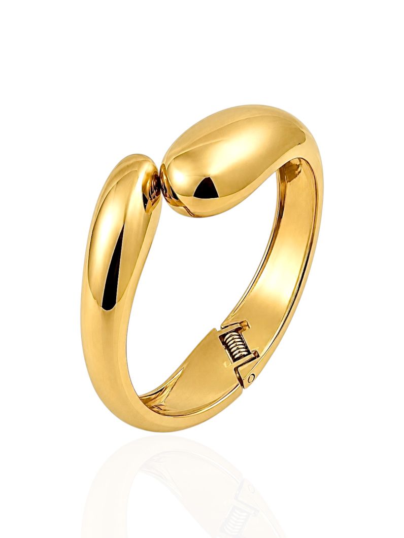 Bracelete Folheado a Ouro 18k e Prata Gota Lisa