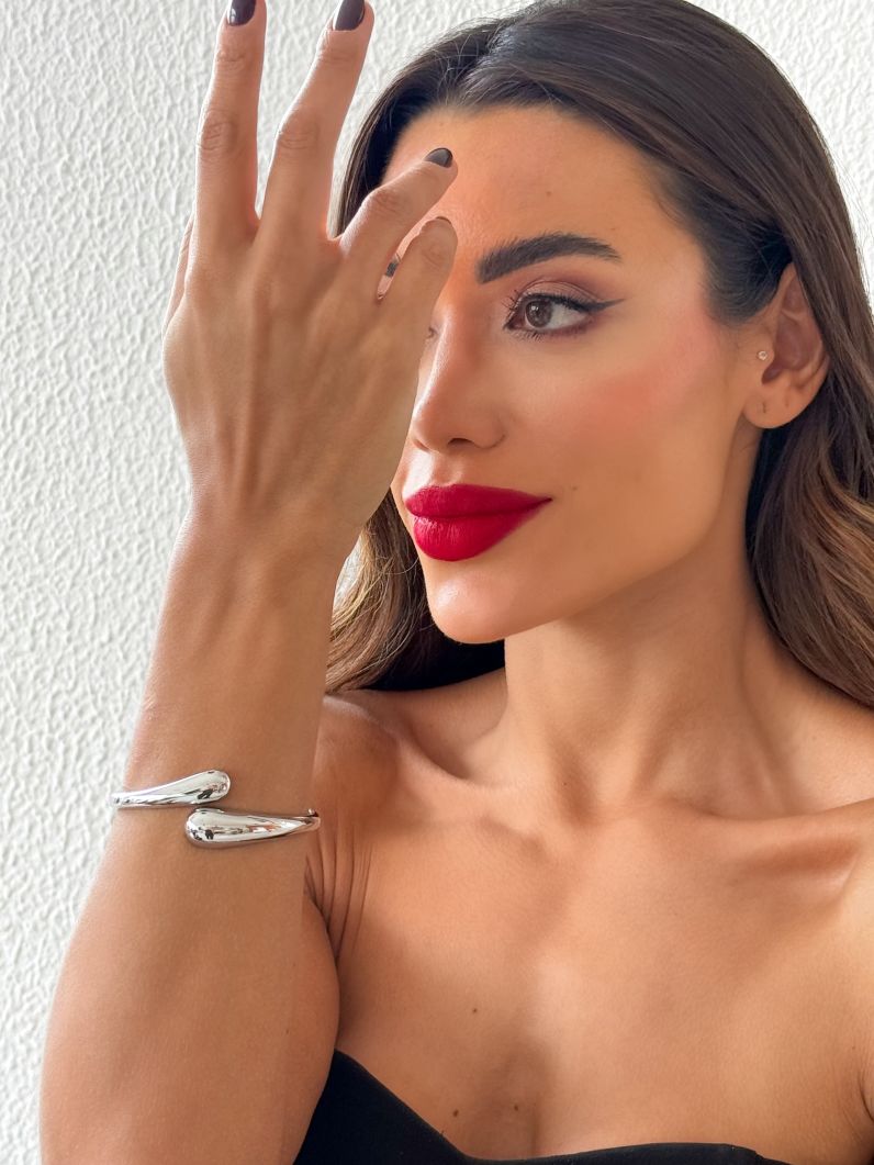 Bracelete Folheado a Ouro 18k e Prata Gota Lisa