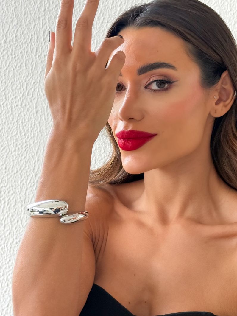 Bracelete Folheado a Ouro 18k e Prata Gota Lisa