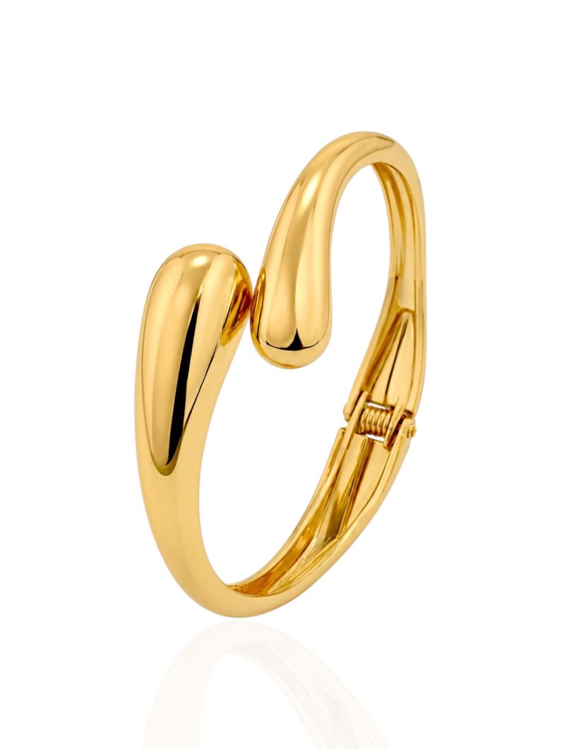 Bracelete Folheado a Ouro 18k e Prata Gota Lisa Minimalista