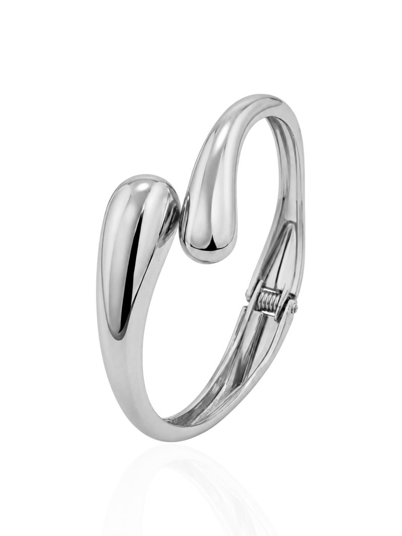 Bracelete Folheado a Ouro 18k e Prata Gota Lisa Minimalista