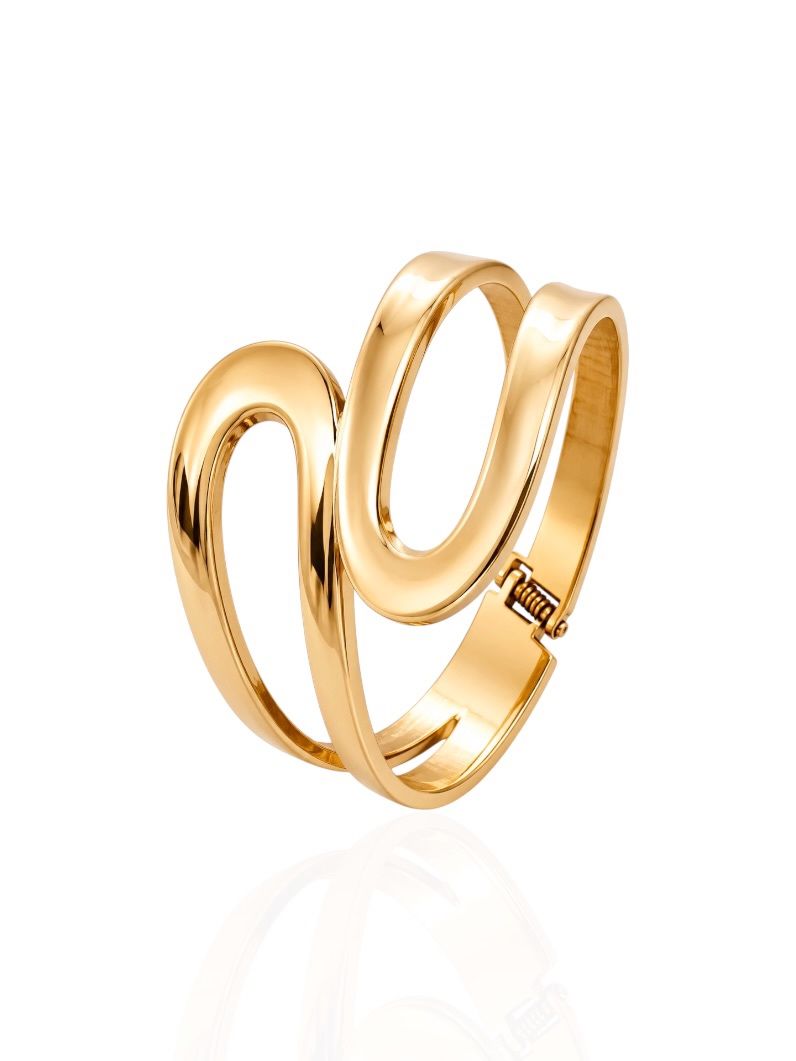 Bracelete Folheado a Ouro 18k e Prata Gota Vazada Mix Banho